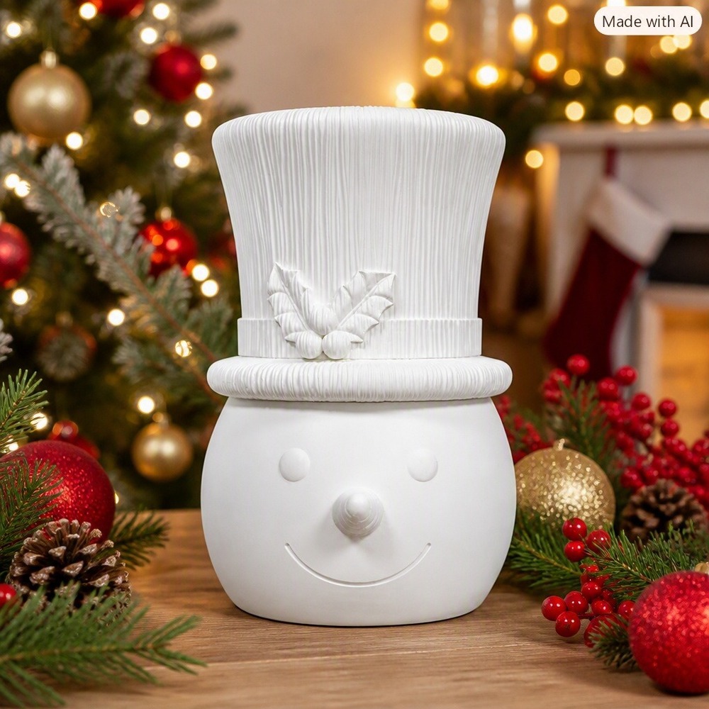 Holiday Time DIY Snowman Head White 22.4in Plastic Blow Mold New